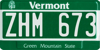 VT license plate ZHM673