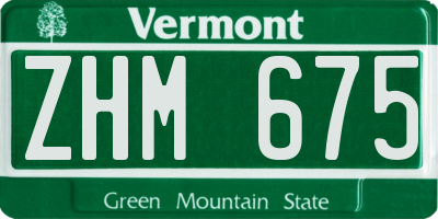 VT license plate ZHM675