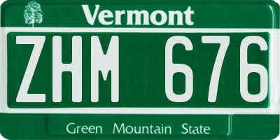 VT license plate ZHM676
