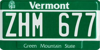 VT license plate ZHM677