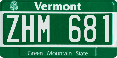 VT license plate ZHM681