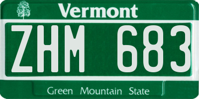 VT license plate ZHM683