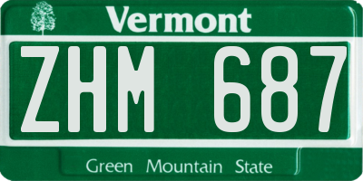 VT license plate ZHM687