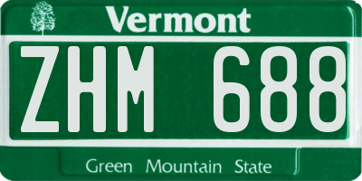 VT license plate ZHM688