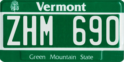 VT license plate ZHM690