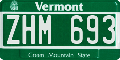 VT license plate ZHM693