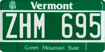 VT license plate ZHM695