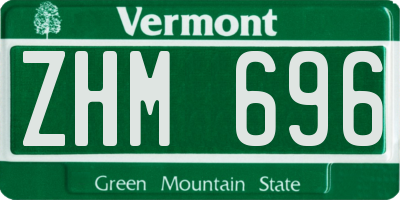 VT license plate ZHM696