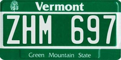 VT license plate ZHM697
