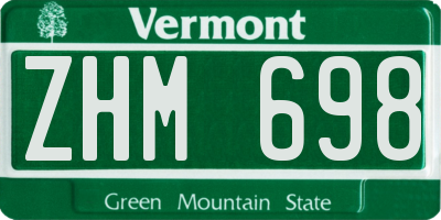 VT license plate ZHM698