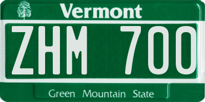 VT license plate ZHM700