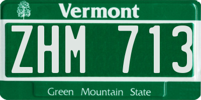 VT license plate ZHM713