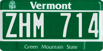 VT license plate ZHM714