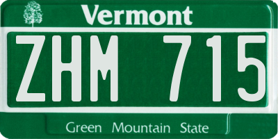VT license plate ZHM715