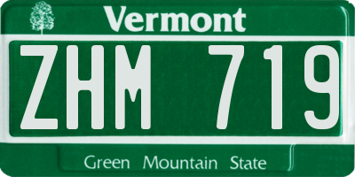 VT license plate ZHM719