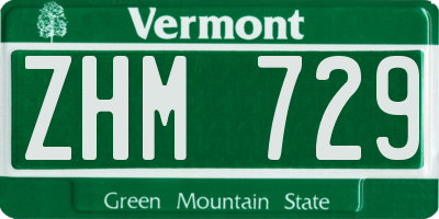 VT license plate ZHM729