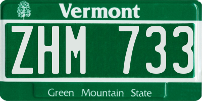 VT license plate ZHM733
