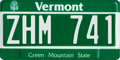VT license plate ZHM741