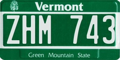 VT license plate ZHM743