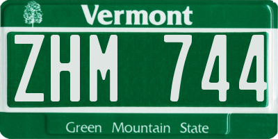 VT license plate ZHM744