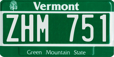 VT license plate ZHM751