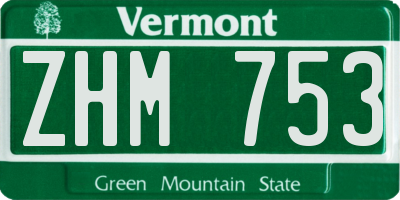 VT license plate ZHM753