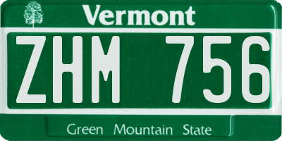 VT license plate ZHM756