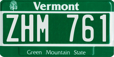 VT license plate ZHM761