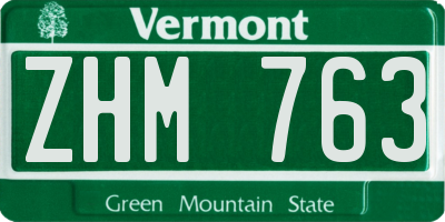 VT license plate ZHM763
