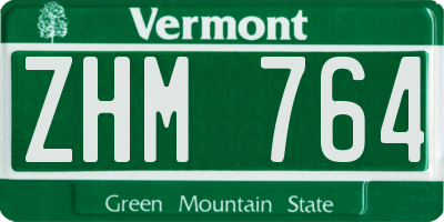 VT license plate ZHM764