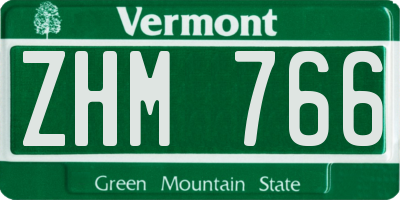 VT license plate ZHM766