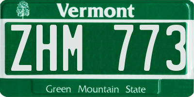 VT license plate ZHM773