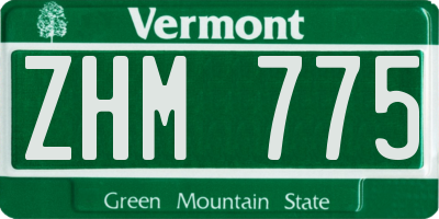 VT license plate ZHM775