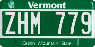 VT license plate ZHM779