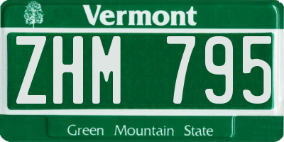 VT license plate ZHM795