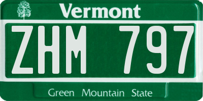 VT license plate ZHM797