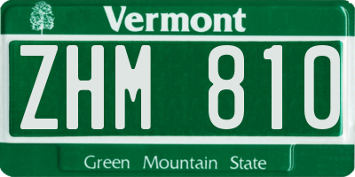 VT license plate ZHM810