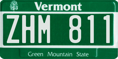 VT license plate ZHM811