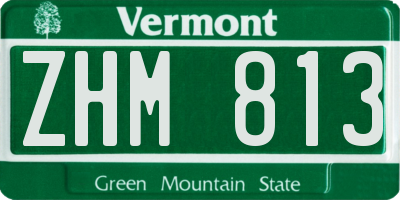VT license plate ZHM813