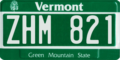VT license plate ZHM821