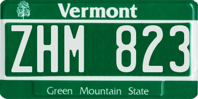 VT license plate ZHM823