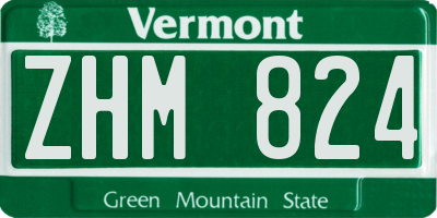 VT license plate ZHM824