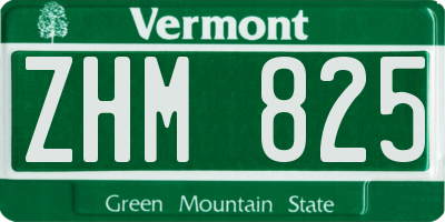 VT license plate ZHM825