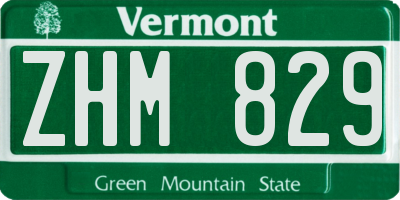 VT license plate ZHM829