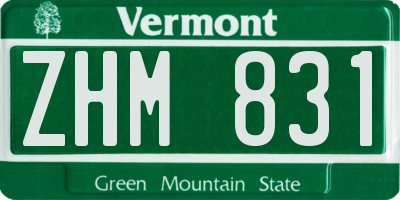 VT license plate ZHM831