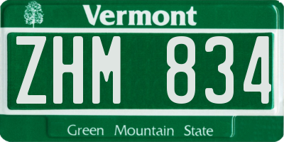 VT license plate ZHM834