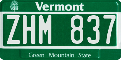 VT license plate ZHM837
