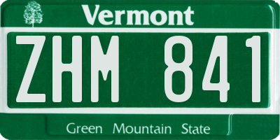 VT license plate ZHM841