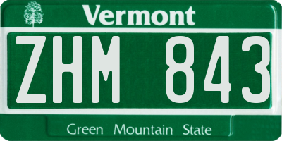 VT license plate ZHM843