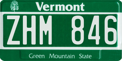 VT license plate ZHM846